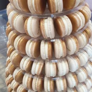 biało złote makaroniki z nadrukiem