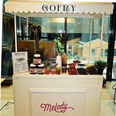 stoisko z goframi w biurze